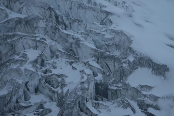 snow on mountain peaks